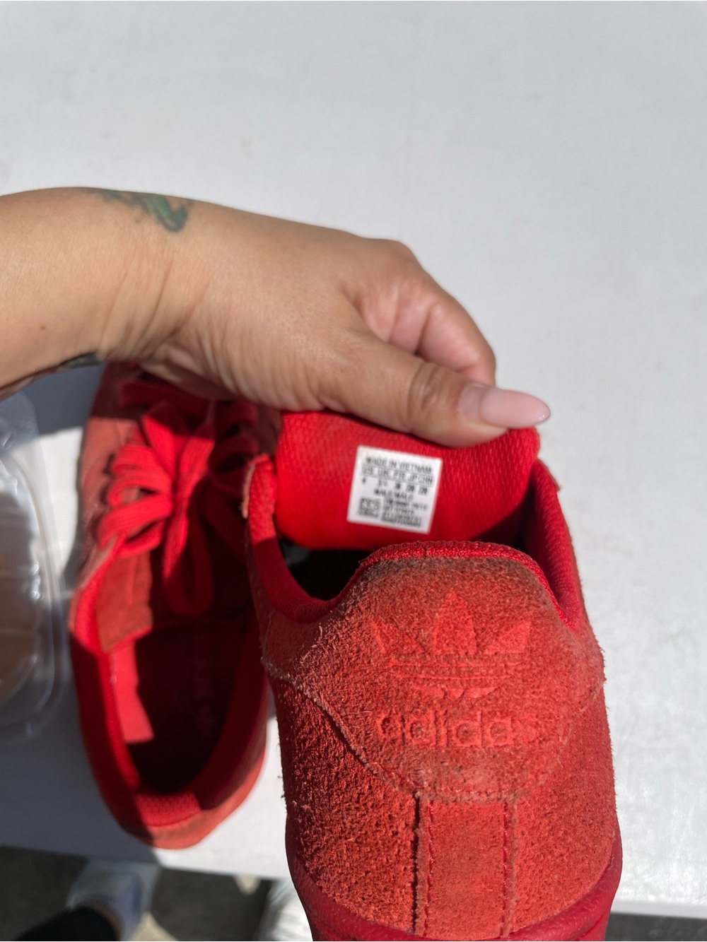 Red Suede Adidas Steel Toe